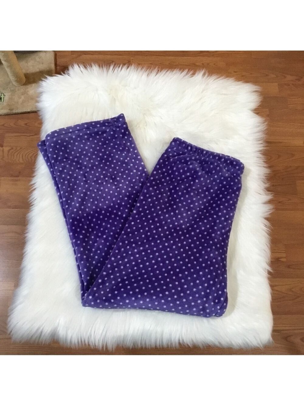 LAURA Scott Large pajama bottoms purple with white dots